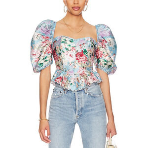 Hemant And Nandita Blue Satin Top Size S